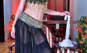 Lacy Nylons 494046 Aubrey Fascinating Belly-Dancer Parts Her Stockinged Legs For Some Dildo Stuffing Lacy Nylons
