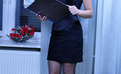Lacy Nylons 494073 Gertrude Stunning Blonde Office Girl Shows Off Her Expensive Fashion Nylons At Work Lacy Nylons
