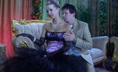Nylon Screen 495748 Dressy Hottie Strips To Her Basque And Pink Satin Top Nylons To Get It On Nylon Screen
