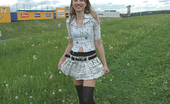 Pissing Outdoor 496032 Piss In A GreenCute Girl Pisses In The Open Green Field Pissing Outdoor
