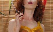Cigar Glamour 496885 Redhead Cigar Smoker Beautiful Redhead With Red Lipstick Loves Smoking Cigars Cigar Glamour
