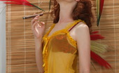 Cigar Glamour 496885 Redhead Cigar Smoker Beautiful Redhead With Red Lipstick Loves Smoking Cigars Cigar Glamour
