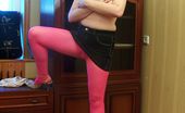 Pantyhose Colors 505075 Soft Pink HoseNatural Blonde In Pink Hose And A Short Skirt Pantyhose Colors
