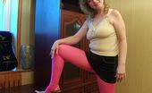 Pantyhose Colors 505075 Soft Pink HoseNatural Blonde In Pink Hose And A Short Skirt Pantyhose Colors
