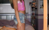 GND Models 509011 Chanel Chanel Strips Out Of Her Tiny Jean Shorts Showing Off Her Cute White Gstring GND Models
