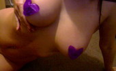 GND Models 509046 Gina Gina Covers Her Nipples With Purple Hearts GND Models
