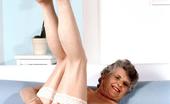 Granny Ultra Grandma Carol Takes The Time Out To Spread Her Pussy Lips Wide Wearing Her White Sheer Stockings Granny Ultra
