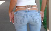 Kathy Ash 513708 Kathy Shows Off Her Tight Blue Jeans Outdoors Kathy Ash
