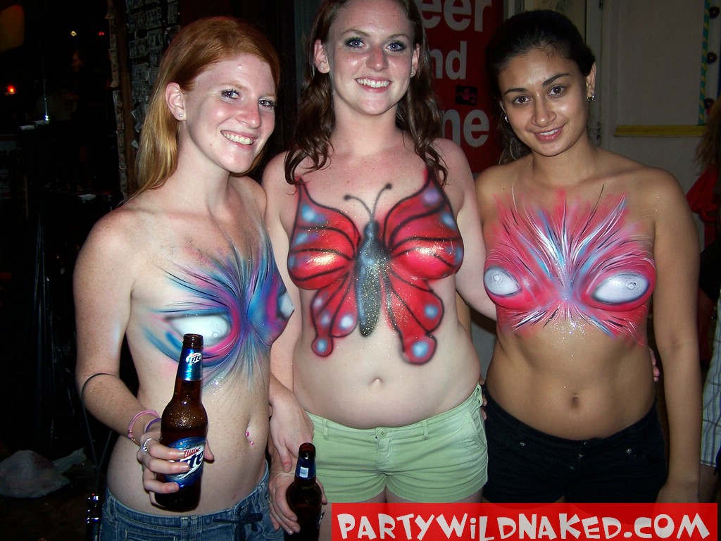 Party Wild Naked 516784 Wild Women Wearing Only Body Paint At Fantasy Fest Key West Party Wild Naked
