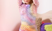 Petite Lover 517146 Bri Skies Orange Fishnets And A Rainbow Top Petite Lover
