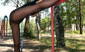 Pantyhose Sports 517658 Running And Stretching Outdoor Gymnast In Tights Pantyhose Sports
