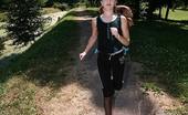 Pantyhose Sports 517779 Redhead Babette Doing Pantyhose Aerobics Outdoors Pantyhose Sports
