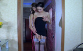 Lick Nylons 524576 Maggie & Bex Slim Sapphic Girls In Gorgeous Gartered Stockings Make Use Of A Strapon Toy Lick Nylons
