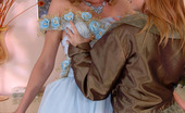 Lick Nylons 524613 Alina & Alice Naughty Bride In White Stockings Tempting A Bridesmaid To Girl-On-Girl Sex Lick Nylons
