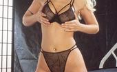 Lingerie Queens Gorgeous Blonde In Sexy Black Lingerie Examining Her Panty Clad Twat With Her Fingers Lingerie Queens
