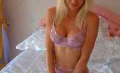 Lingerie Queens 534303 Sexy Blonde In Bed Slowly Stripping Off Her Lingerie To Show Off Her Big Boobs And Pussy Lingerie Queens
