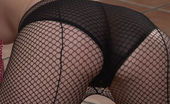 Nylons Only 546234 Kattie Gold Kattie Gold, Squirting In Black Fishnets Nylons Only
