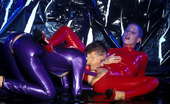 Amsterdam Rubber 550693 Kinky Sluts In Red And Purple Latex Amsterdam Rubber

