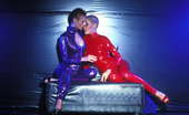 Amsterdam Rubber 550693 Kinky Sluts In Red And Purple Latex Amsterdam Rubber
