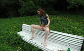 Street Piss 551152 Shaved Redhead Pees On Bench Street Piss
