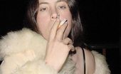 Smoking Divas 551711 Gal Smokes In Fur Smoking Divas
