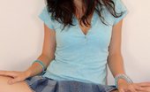Slippery Sara 551774 Slippery Sara In Blue Top And Mini Skirt Slippery Sara
