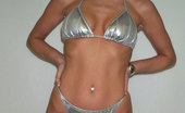 Shiny Knickers 551799 Hot Brunette In Her Metallic Shiny Bikini Shiny Knickers
