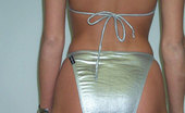 Shiny Knickers 551799 Hot Brunette In Her Metallic Shiny Bikini Shiny Knickers
