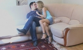 Pantyhose Screen 554070 Leah & Adam Blondie In Classy Tights And Her Boyfriend Getting Down And Dirty On Sofa Pantyhose Screen
