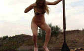 Pee Young 554720 See How This Very Sexy And Busty Blonde Strolls On A Rusty Roof Pee Young

