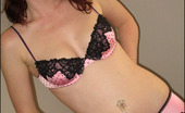 Club GND 555683 Lana Sexy Redhead Lana In Jus Pink And Black Lace Bra And Panties Club GND
