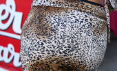 ePantyhose Land 560390 Silvia Dazzling Chick Hikes Up Her Hot Leopard Dress To Show Sexy Black Pantyhose ePantyhose Land
