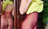 ePantyhose Land 560442 Blanch Passionate Gal Licks And Stretches Her Stripy Fishnets And Fashion Opaques ePantyhose Land
