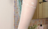 ePantyhose Land 560621 Rebecca Foxy Girl Changes Her White Fashion Hose For More Sophisticated Black Ones ePantyhose Land
