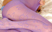 ePantyhose Land 560627 Nora Sexed-Up Girl Puts On Violet Fashion Slimming Tights For Hot Dildo Toying ePantyhose Land

