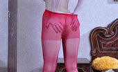 ePantyhose Land 560728 Ellen Doll-Faced Gal Enjoys The Look And Feel Of Her Suntan And Bright Red Tights ePantyhose Land
