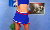 ePantyhose Land 560805 Sibylla Sporty Cheerleader In Flesh-Colored Pantyhose Pulling Up Her Flying Skirt ePantyhose Land
