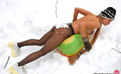 ePantyhose Land 560837 Florence Sporty Upskirt Gal In Black Pantyhose Playing With Fitness Ball In The Snow ePantyhose Land
