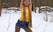 ePantyhose Land 560837 Florence Sporty Upskirt Gal In Black Pantyhose Playing With Fitness Ball In The Snow ePantyhose Land
