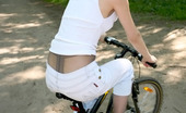 ePantyhose Land 562001 Grace Stunning Chick Cycling While Flashing Her Extremely Tempting Downtrousers ePantyhose Land
