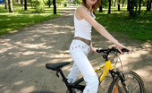 ePantyhose Land 562001 Grace Stunning Chick Cycling While Flashing Her Extremely Tempting Downtrousers ePantyhose Land
