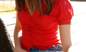 ePantyhose Land 562282 Gloria Brightly Dressed Girl Showing She’S Wearing No Panties Under Her Matte Hose ePantyhose Land
