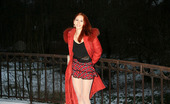 ePantyhose Land 562402 Marakulina Cute Babe In Sheer Pantyhose Flashing Her Nylon Slit Outdoors On Frosty Day ePantyhose Land
