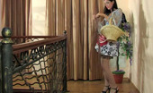 ePantyhose Land 562939 Edna Nasty Maid Brings A Basket Of Tights Pleasing Herself With Pantyhosed Hands ePantyhose Land
