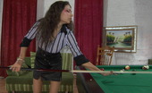 ePantyhose Land 563101 Annie Pretty Billiard Player Puts On Control Top Hose And Gets Naughty With A Cue ePantyhose Land

