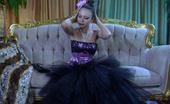 ePantyhose Land 563166 Annie Smashing Beauty In A Fancy Evening Gown And Black Sheer-To-Waist Pantyhose ePantyhose Land
