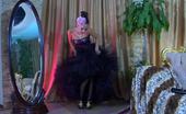 ePantyhose Land 563166 Annie Smashing Beauty In A Fancy Evening Gown And Black Sheer-To-Waist Pantyhose ePantyhose Land
