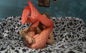 ePantyhose Land 563267 Stephanie Horny Naked Redhead Puts On Red Fashion Tights To Play With Her Black Dildo ePantyhose Land
