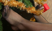 Nylon Feet Line Liloo Frisky Babe Rubbing Her Nyloned Feet Against Fir-Needles Of Christmas Tree Nylon Feet Line
