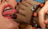 Nylon Feet Line 563362 Linda Steamy Gal Fervently Licking Her Pantyhosed Feet Embellished With Bracelets Nylon Feet Line
